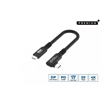 Cavo USB-C a USB-C MicroConnect USB3.2CC015-A, USB 3.2 Gen 2x2, 20 Gbit/s, 0,15 m, nero