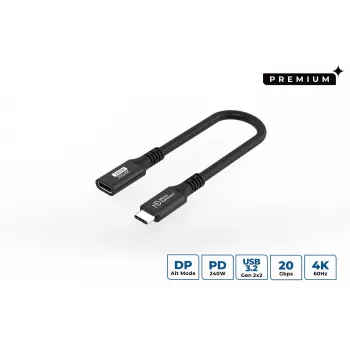 Cavo USB-C a USB-C MicroConnect USB3.2CC015EX, USB 3.2 Gen 2x2, 0,15 m, nero