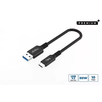 Cavo USB Microconnect USB3.2AC015 USB 3.2 Gen 2 (3.1 Gen 2) 0,15 m USB-C USB-A nero