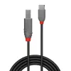 Cavo Lindy 2 m USB 2.0 Type-C a B, Anthra Line, 2 m, USB-C, USB-B, USB 2.0, 0,48 Gbit/s, nero