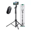 Selfie stick UGREEN LP680 Bluetooth con telecomando, estensibile fino a 1,7 m, altezza massima 180 cm, compatibilità universale, nero