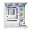 Case PC MODECOM VOLCANO STELLAR PLUS ARGB MIDI 8F BIANCO — Mid-Tower, ATX, vetro temperato, illuminazione ARGB, 8 ventole, GPU fino a 42 cm