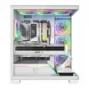 Case PC MODECOM VOLCANO STELLAR PLUS ARGB MIDI 8F BIANCO — Mid-Tower, ATX, vetro temperato, illuminazione ARGB, 8 ventole, GPU fino a 42 cm