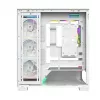 Case PC MODECOM VOLCANO STELLAR PLUS ARGB MIDI 8F BIANCO — Mid-Tower, ATX, vetro temperato, illuminazione ARGB, 8 ventole, GPU fino a 42 cm