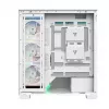 Case PC MODECOM VOLCANO STELLAR PLUS ARGB MIDI 8F BIANCO — Mid-Tower, ATX, vetro temperato, illuminazione ARGB, 8 ventole, GPU fino a 42 cm