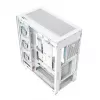Case PC MODECOM VOLCANO STELLAR PLUS ARGB MIDI 8F BIANCO — Mid-Tower, ATX, vetro temperato, illuminazione ARGB, 8 ventole, GPU fino a 42 cm