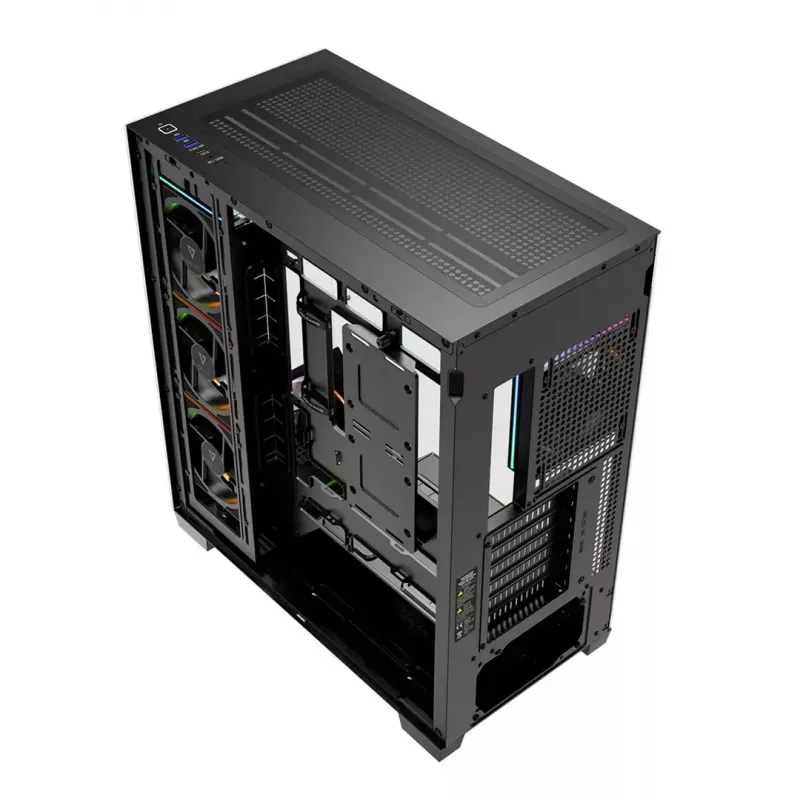 Case PC Mid-Tower MODECOM VOLCANO STELLAR PLUS ARGB MIDI, 5 ventole frontali, vetro temperato, USB-C