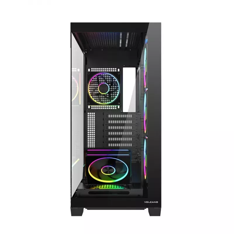 Case PC Mid-Tower MODECOM VOLCANO STELLAR PLUS ARGB MIDI, 5 ventole frontali, vetro temperato, USB-C