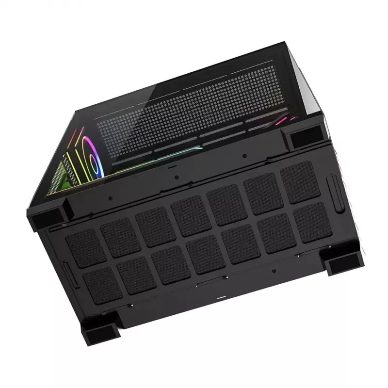 Case PC Mid-Tower MODECOM VOLCANO STELLAR PLUS ARGB MIDI, 5 ventole frontali, vetro temperato, USB-C