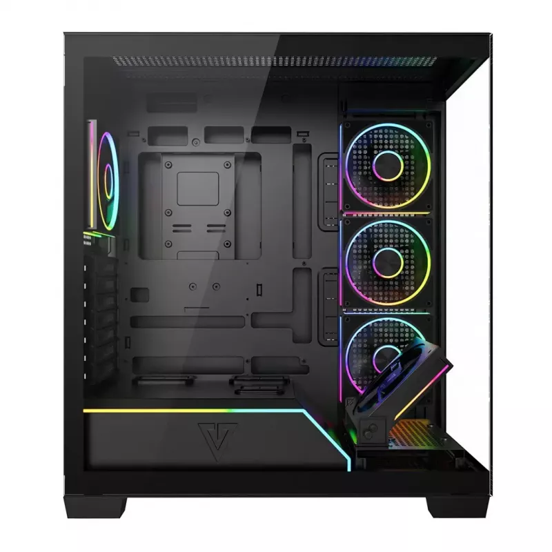 Case PC Mid-Tower MODECOM VOLCANO STELLAR PLUS ARGB MIDI, 5 ventole frontali, vetro temperato, USB-C
