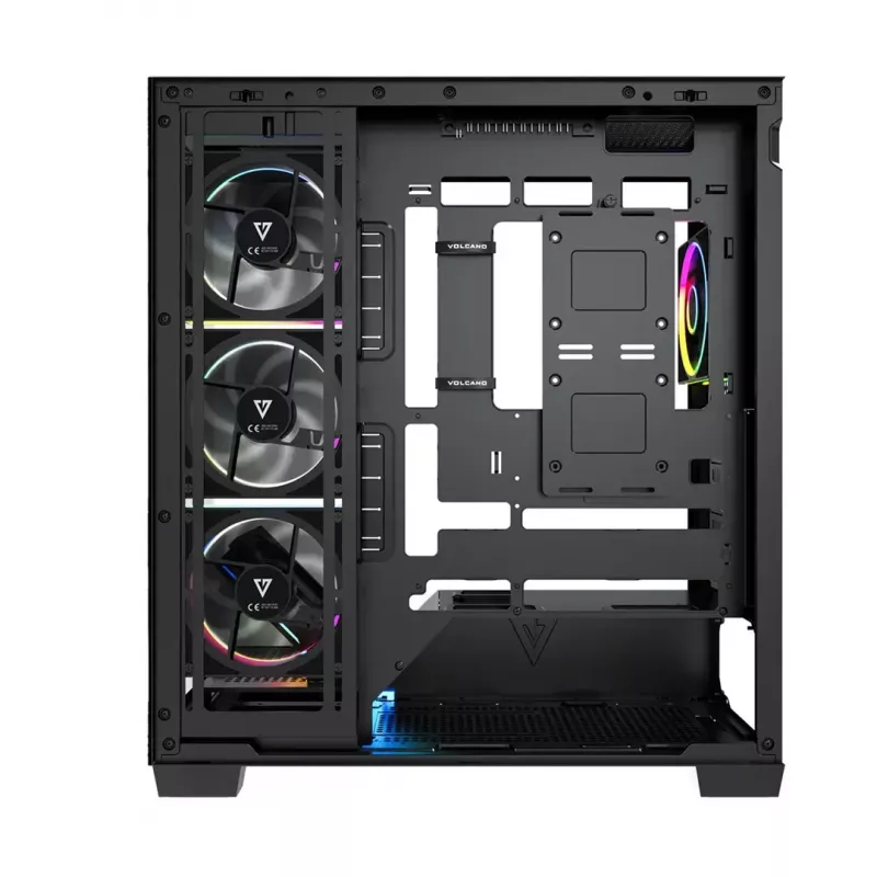 Case PC Mid-Tower MODECOM VOLCANO STELLAR PLUS ARGB MIDI, 5 ventole frontali, vetro temperato, USB-C