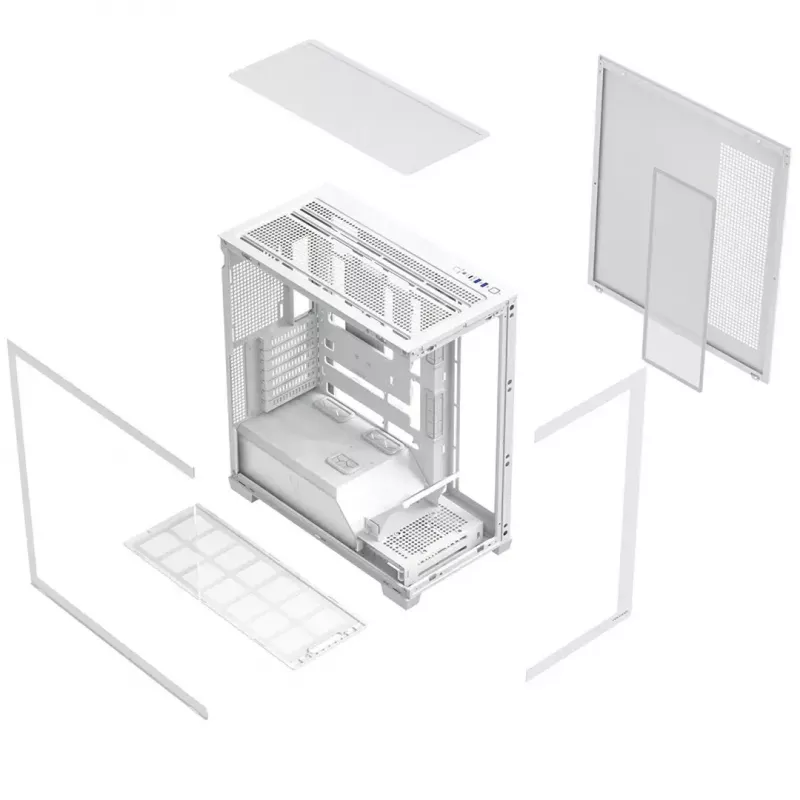 Case PC MODECOM VOLCANO STELLAR PLUS MIDI BIANCO — Midi Tower, microATX, vetro temperato, USB-C, supporta GPU 420 mm