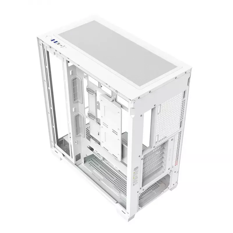 Case PC MODECOM VOLCANO STELLAR PLUS MIDI BIANCO — Midi Tower, microATX, vetro temperato, USB-C, supporta GPU 420 mm