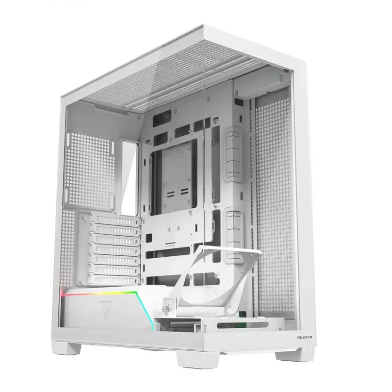 Case PC MODECOM VOLCANO STELLAR PLUS MIDI BIANCO — Midi Tower, microATX, vetro temperato, USB-C, supporta GPU 420 mm