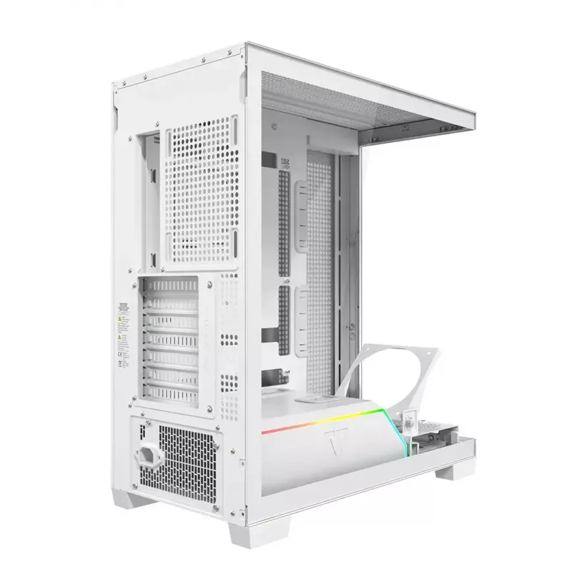Case PC MODECOM VOLCANO STELLAR PLUS MIDI BIANCO — Midi Tower, microATX, vetro temperato, USB-C, supporta GPU 420 mm