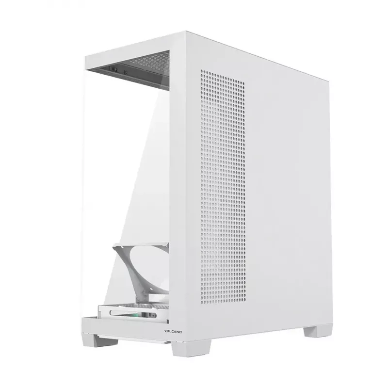 Case PC MODECOM VOLCANO STELLAR PLUS MIDI BIANCO — Midi Tower, microATX, vetro temperato, USB-C, supporta GPU 420 mm