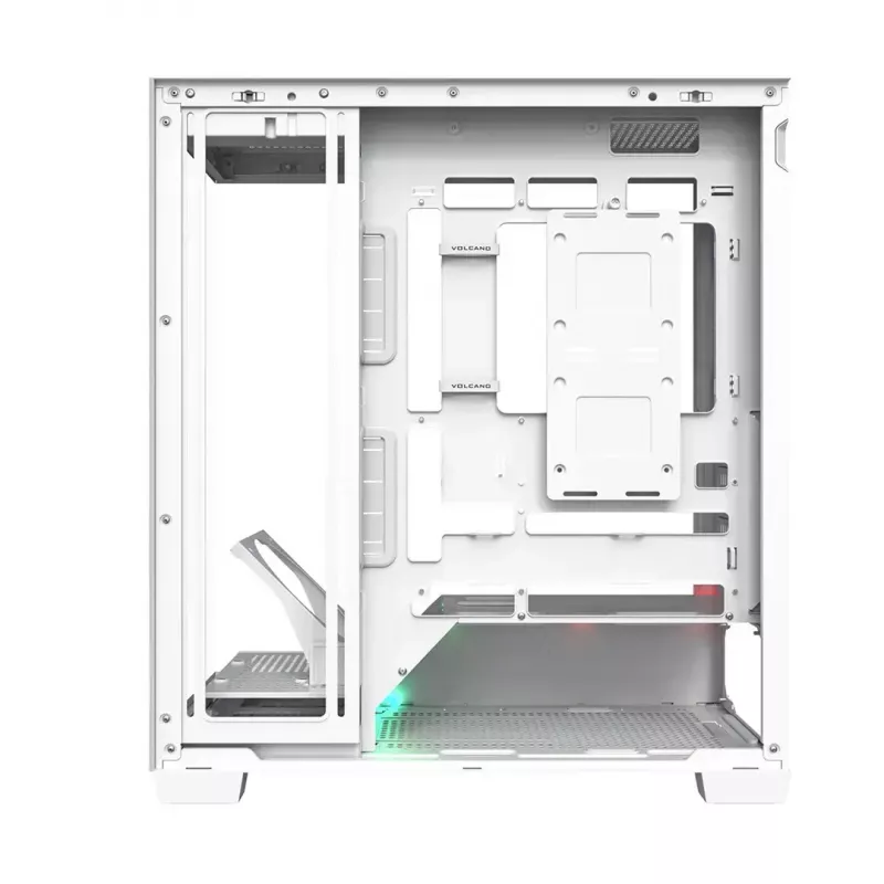 Case PC MODECOM VOLCANO STELLAR PLUS MIDI BIANCO — Midi Tower, microATX, vetro temperato, USB-C, supporta GPU 420 mm