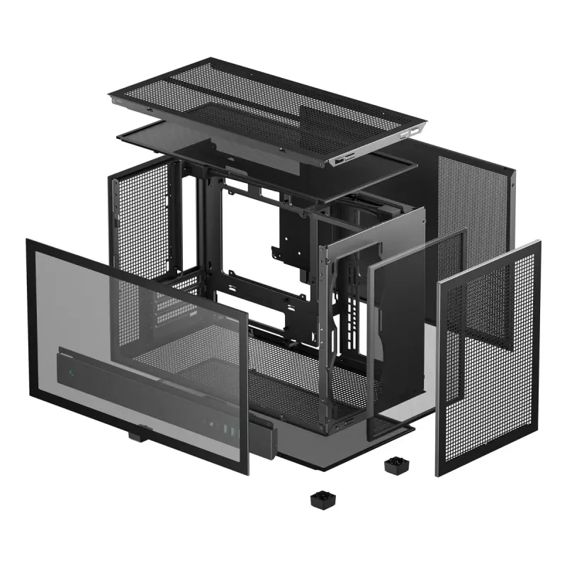 Case PC DeepCool CH260 Micro Tower nero — Micro-ATX/Mini-ITX, vetro temperato, USB-C, GPU max. 413 mm