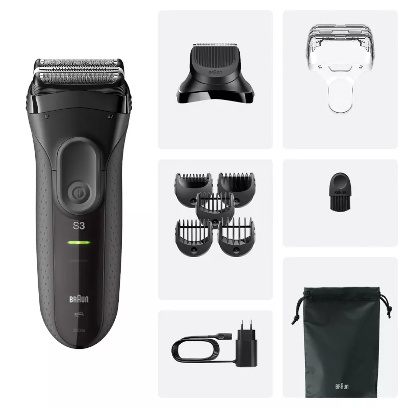 Braun 3000BT rifinitore a batteria 5 7 mm bagnato & asciutto nero grigio