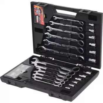 KS Tools GEARplus 503.4960 Set di chiavi combinate a cricchetto, 30 pezzi, in custodia