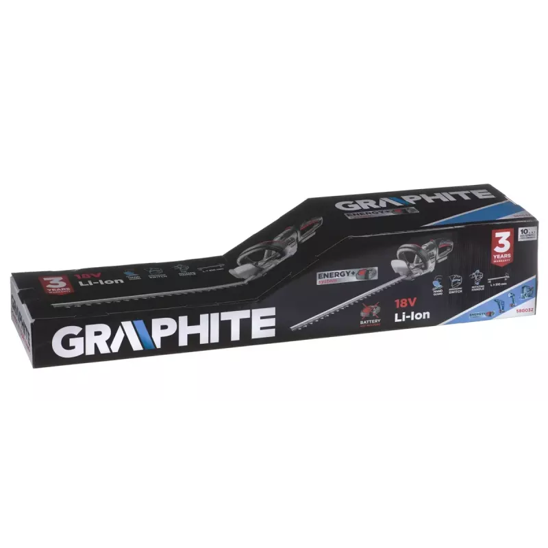 Cesoia a batteria GRAPHITE 58G032, lunghezza di taglio 51 cm, attrezzo da giardino a batteria