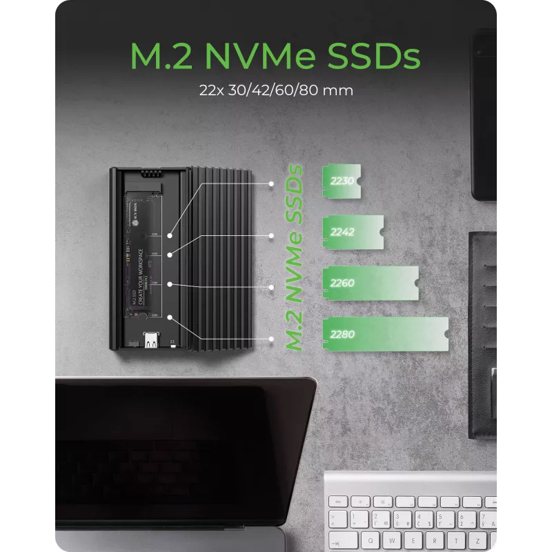 ICY BOX IB-1917M-C32a Case per SSD nero M.2