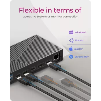 ICY BOX 11 in 1 docking station ibrida con tripla uscita video