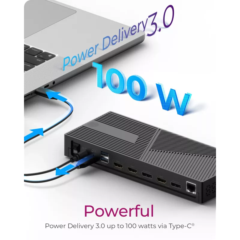 ICY BOX 11 in 1 docking station ibrida con tripla uscita video