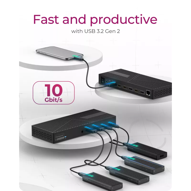 ICY BOX 11 in 1 docking station ibrida con tripla uscita video