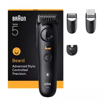 Rifinitore barba BRAUN BT5520 — 0,5–20 mm, 40 impostazioni di lunghezza, ricaricabile, 120 min di autonomia, nero