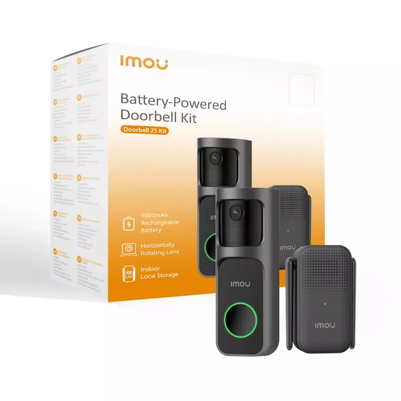 Imou Doorbell 2S Kit nero 3 MP wireless montaggio a parete