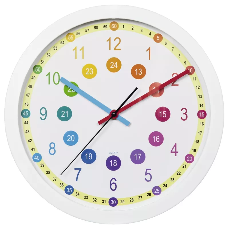 Hama Easy Learning orologio al quarzo – rotondo, multicolore, bianco