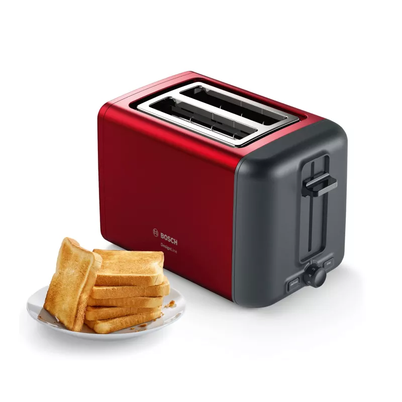 Bosch TAT3P424 Tostapane 2 fette 970 W nero, rosso