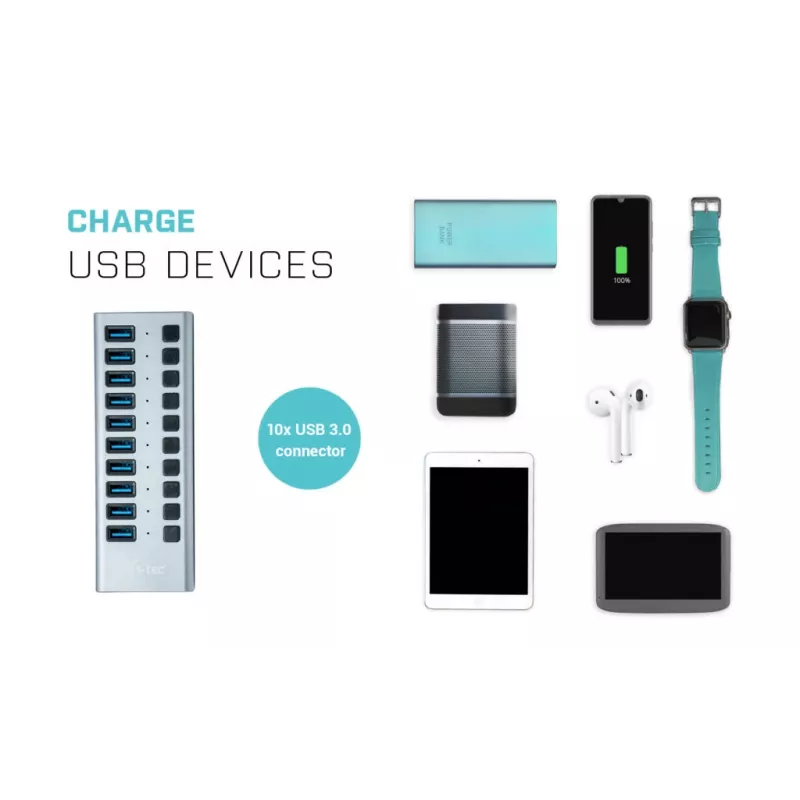 i-tec USB 3.0 Charging HUB 10 porte + alimentatore 48 W