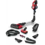 Aspirapolvere a bastone Bosch BCS711PET con spazzola elettrica, batteria, a secco, senza sacchetto, 0,3 L, nero, rosso, 3 Ah