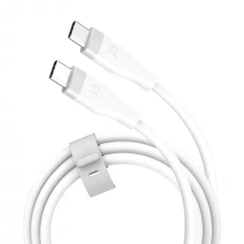 Cavo di ricarica/dati USB-C su USB-C j5create JUCX17W, 60W, silicone liquido, 1,8 m, bianco