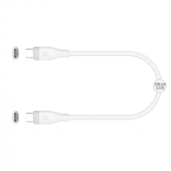 Cavo di ricarica/dati USB-C su USB-C j5create JUCX17W, 60W, silicone liquido, 1,8 m, bianco
