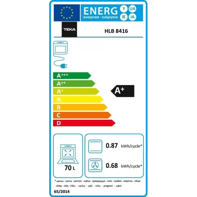 Forno da incasso Teka HLB 8416 BK, forno elettrico