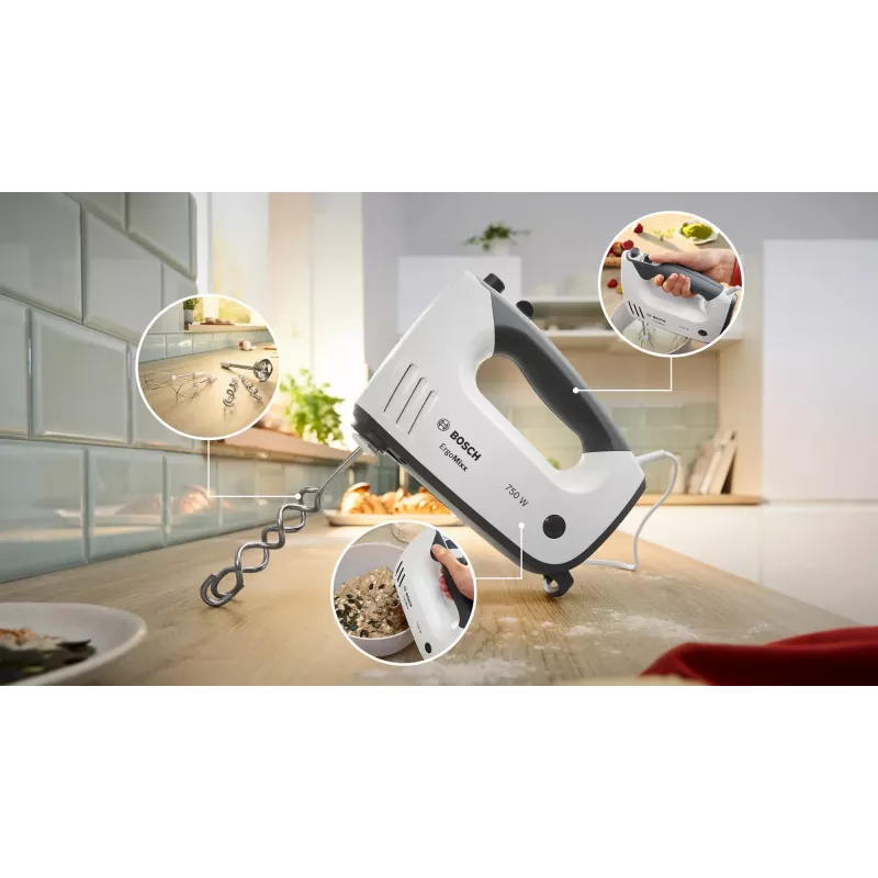 Frullatore a mano Bosch MFQ37490 750 W grigio, bianco