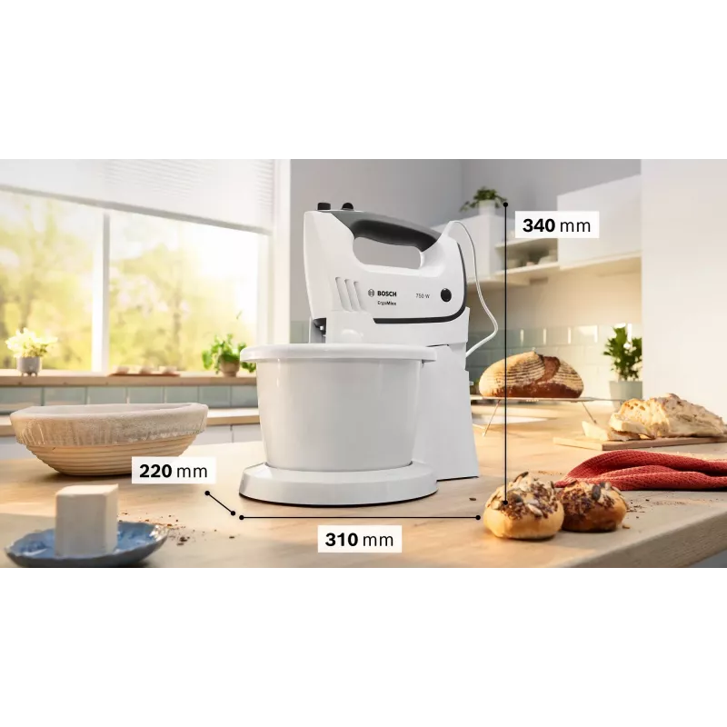 Frullatore a mano Bosch MFQ37490 750 W grigio, bianco