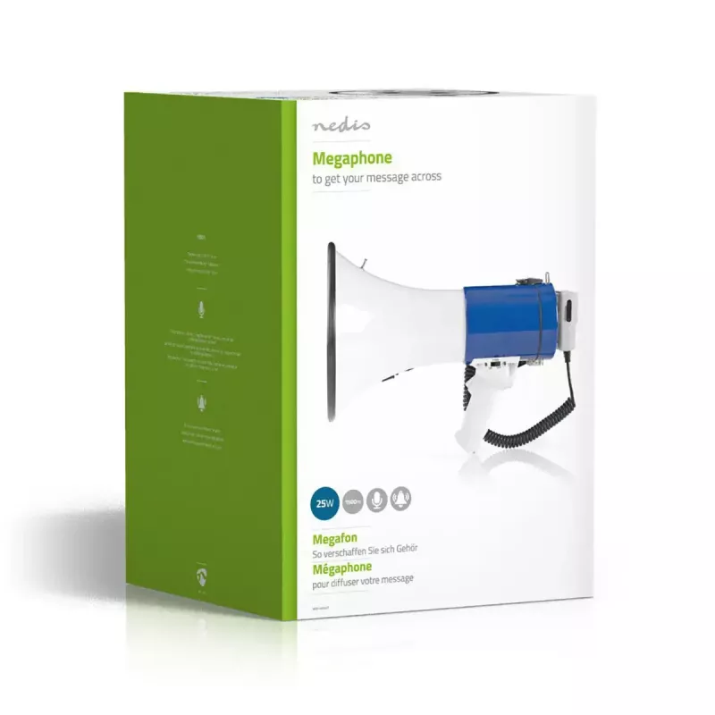 Megafono Nedis MEPH200WT bianco blu 20 W portata 300 m