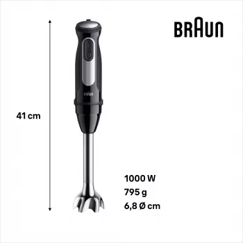 Braun MultiQuick 5 MQ55.254MBK frullatore a immersione 0,5 l 1000 W nero, acciaio inox