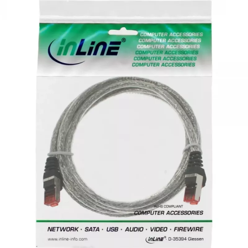Cavo patch Ethernet InLine Cat.6 S/FTP PiMF 250MHz RJ-45–RJ-45 PVC trasparente 5 m