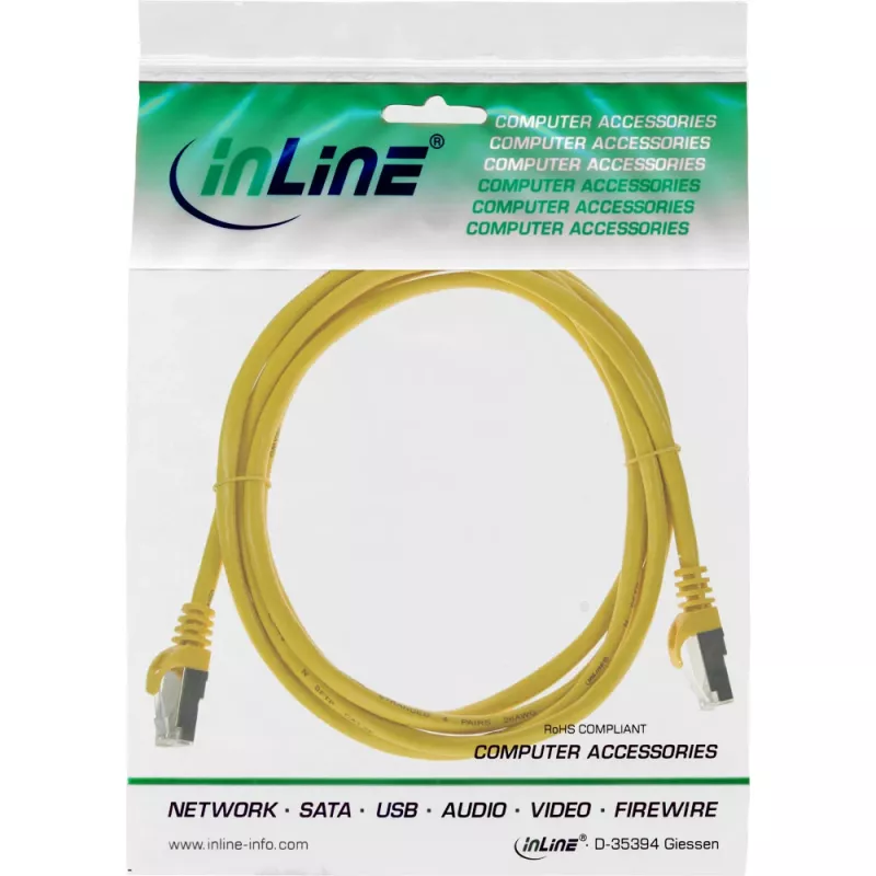 Cavo patch InLine F/UTP Cat.5e giallo 1m