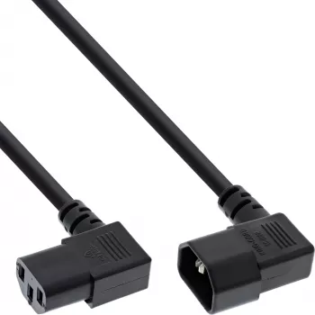 InLine cavo di alimentazione C13 / C14, nero, angolato, 1 m