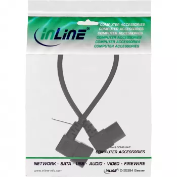 InLine cavo di alimentazione C13 / C14, nero, angolato, 1 m