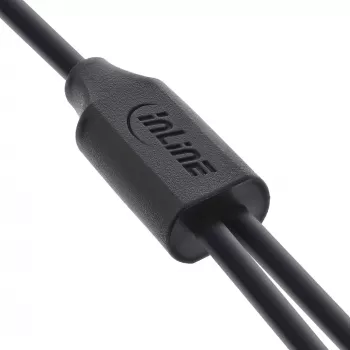 InLine cavo di ricarica Y USB 2in1, 1x connettore USB-A su 2x connettore USB-C, nero 1 m