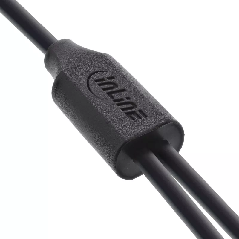 InLine cavo di ricarica Y USB 2in1, 1x connettore USB-A su 2x connettore USB-C, nero 2 m