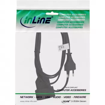 Cavo di alimentazione InLine 16681S — H03VVH2-F, CEE7/16 su CEE7/16, 1 m, 250 V 2,5 A, nero