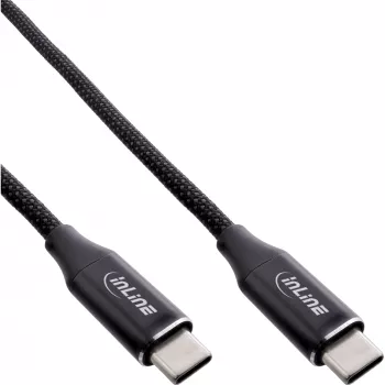 Cavo USB-C magnetico InLine, USB-C connettore maschio/connettore maschio, 100 W, nero, 1 m